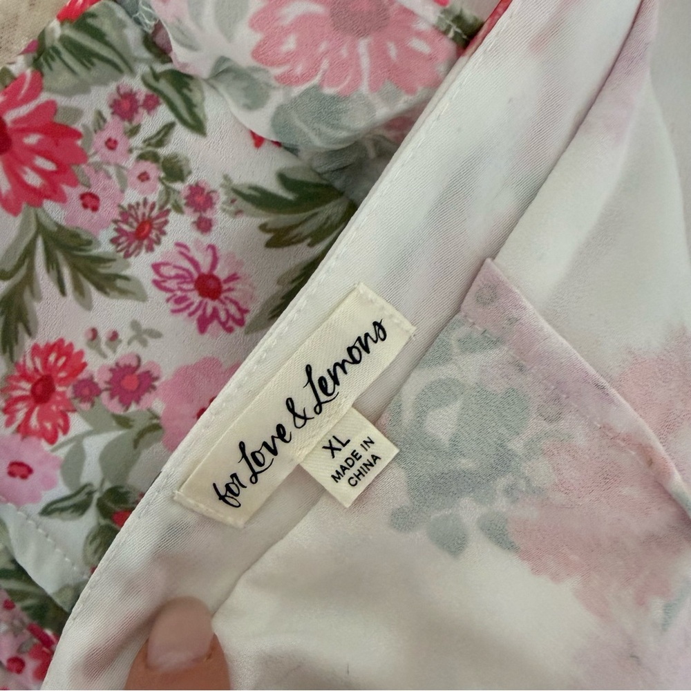 For Love & Lemons Pink and White Floral Lace Maxi Dress - Picture 13 of 16